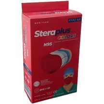 Steraplus Colors Ffp2 5 Katmanlı Telli N95 Maske Kırmızı 10'lu