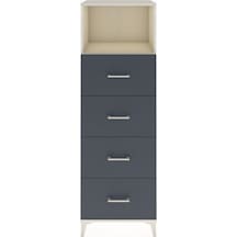 Hyperion Dolap Tek Raflı 4 Çekmeceli 60x44x182 Aytaşı-antrasit Aytaşı