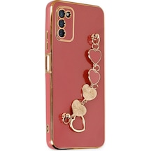 Samsung Uyumlu Galaxy A03s Kılıf Esila Silikon Kırmızı,