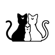 Kedi Ailesi Oto Sticker Siyah 25 X 15 Cm605