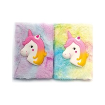 Kabartmalı Unicorn Tasarımlı Peluş Hatıra Defteri Unisex