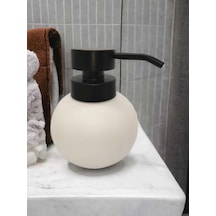 Lüks Seramik Tombul Küre Sabunluk Mutfak Banyo Sıvı Sabunluk Bulaşık Deterjanlık Beyaz
