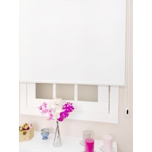 Beyaz Mat Keten Stor Altı Düz