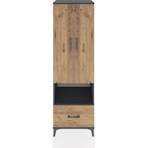 Hyperion Dolap 5 Raflı Tek Çekmeceli 2 Kapaklı 60x44x195 Antr... Antrasit