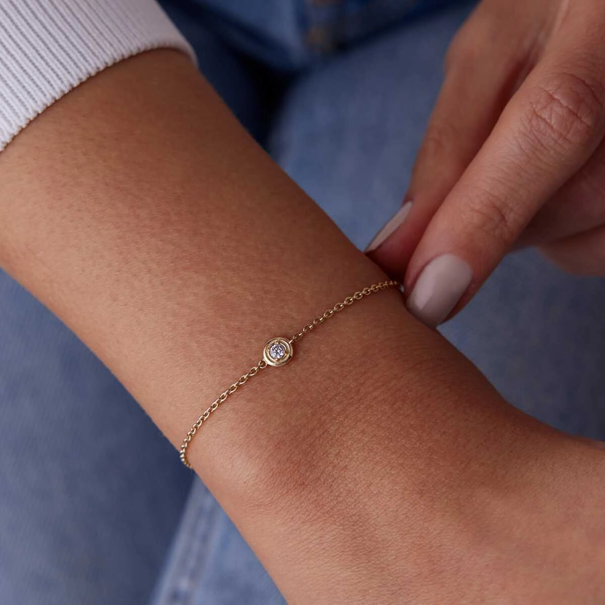 Tektaş Elmas Charm Uçlu Bileklik Sarı