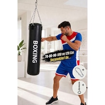 100 Cm x 30 Cm Hazır Dolu Boks Kum Torbası + Tavan Askı Kancası Siyah