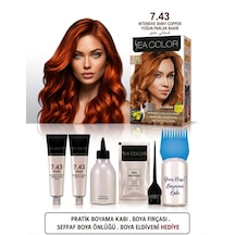 Sea Color Set Saç Boyası 7.43 Yoğun Parlak Bakır 2 Li +pratik Boya Kabı