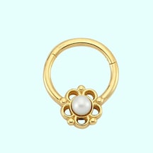 Altın Halka Piercing Inci Form 14 Ayar (534221441) Altın