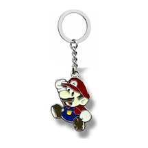 Super Mario Sevimli Figür Anahtarlık Renkli Retro Oyun Temalı Metal Aksesuar
