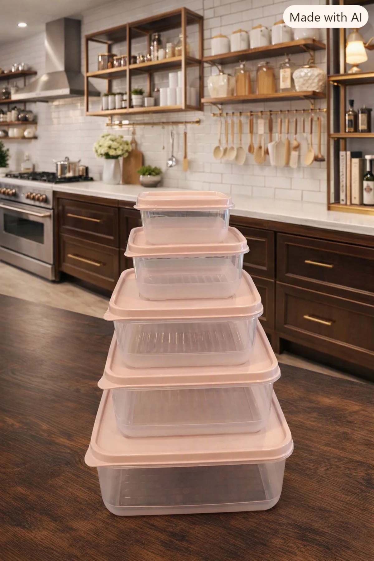 5 Li Saklama Kabı- 0,25l - 0,5l - 1l - 2,5l Pembe