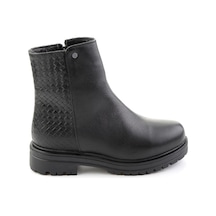 Bambi Siyah Hakiki Deri Kadın Bot & Bootie K02586777703