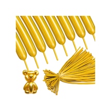Yüksek Kalite 100 Adet Gold Sosis Balon Metalik Gold Sosis Balon Parlak Sosis Balon Şekil Balonu Altın