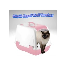Cazibiz Küçük Kapalı Kedi Tuvaleti-pembe-419471