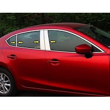Mazda 3 Sedan 2014-2018 Krom Kapı Direk Aksesuarı 6 Parça P.Çelik