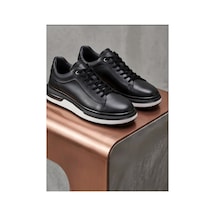 Crc Ayakkabı Urban Elite - Nappa Series Yüksek Tabanlı Deri Sneaker Siyah