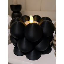 Modern Geometrik Bubble Tasarım Dekoratif Mumcular - Estetik Tealight Şamdan Takımı Çok Renkli