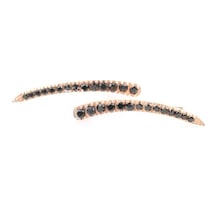 Nusrettaki 925 Ayar Gümüş Siyah Taşlı Earcuff Küpe
