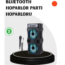 Bluetooth Bağlantılı Led Işıklı Taşınabilir Hoparlör 1200 Mah Şarjlı, Fm Radyolu - Lisinya