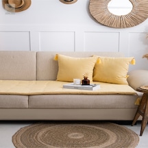 Premium Sarı Keten Evcil Hayvan Dostu Koltuk Pedi 80x180 Sarı