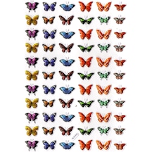 Sticker Kabartmalı A4 Boyutunda Stiker Defter, Planlayıcı Etiket- Lim519 - Renkli Minik Kelebekler