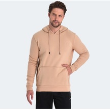 Slazenger KEANS IN Erkek Kapüşonlu Cepli Açık Kahve Sweatshirt