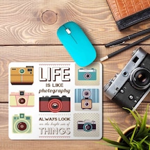 Fotoğraf Makinesi Kolaj Baskılı Mouse Pad