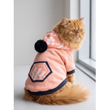 Apeachy Pink Kedi Polar Sweatshirt Sıcak Tutan Yumuşak Kedi Kıyafeti
