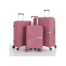 Mçs 3lü Set Kırılmaz Silikon Seyahat Valizi Bavulu V374 K.pudra Koyu Pembe