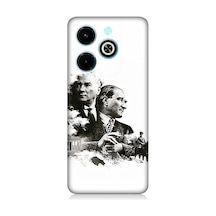İnfinix Hot 40i Uyumlu Siyah Beyaz Mustafa Kemal Atatürk Desenli Silikon Kılıf