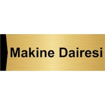Makine Dairesi 10x20cm Altın Renk Metal Yönlendirme Levhası