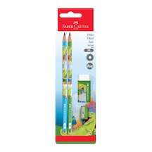 3 Adet Faber Castell Dino Kurşun Kalem&silgi&kalemtıraş