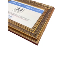 Diploma Çerçevesi A4 Boyut Gold Varaklı - Hakiki Camlı Ürün