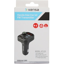 Kensa Kt-315 Bluetooth Araç Kiti Fm Transmitter Çift Usb  Girişli