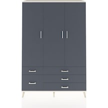 Hyperion Dolap 5 Raflı 5 Çekmeceli Tek Askılı 132x44x195 Aytaşı-antrasit/antrasit Antrasıt/antrasıt