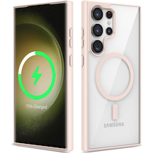 Galaxy S23 Ultra Uyumlu Magsafe Wireless Şarj Özellikli Silikon Klfs Ege Kılıf-pembe Pembe