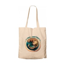Planet Krem Fermuarlı Bez Çanta Gabardin