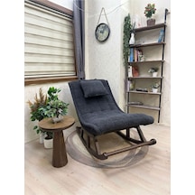 Asedia Miskin Ceviz Teddy Antrasit Sallanan Sandalye Dinlenme Koltuğu