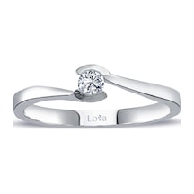 Lova G Renk 0,12 Karat Pırlanta Tektaş Yüzük - 1040157