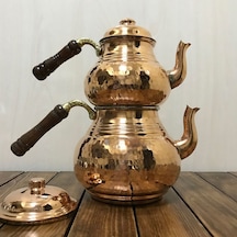 Dövme Bakır Kalın Orta Boy Çaydanlık, B15051