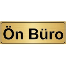 Ön Büro Yönlendirme Levhası 10cmx20cm Altın Renk Metal