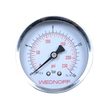 Wednoff Basınç Ölçer 0...16 Bar Ø63, G1/4, Kuru-pano Tipi