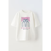 Thewert Unisex Unnormal People Tasarım Baskılı Pamuk Beyaz Oversize T-shirt