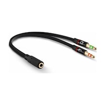 3.5Mm Stereo Dişi X 2 Stereo Erkek Kulaklik Mikrofon Hoparlör Ayi