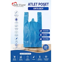 Kalın Mavi Poşet Orta Boy 1 Kg Hışır Atlet Poşet Market Manav Poşeti Çöp Poşeti