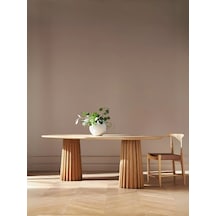 Luzara Bohem Ahşap Yemek Masası 90x180 Naturel