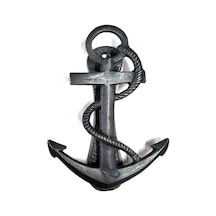 Antika Tarz Dekoratif Pirinç Halatlı, Çapa, Denizci, Gemici Kapı Tokmağı, Taktak - 170x60mm, Oksit