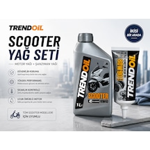 Trendoil Scooter Yağ Seti 10w-40 4t Motor Yağı 1 Litre + 80w-90 150ml Gl-5 Şanzıman Dişli Yağı