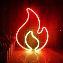 Duvara Asmalı Neon Alev 30 23 Cm Çok Renkli