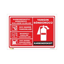 Yangın Söndürücü Karbondioksit - İsg Levhası Levha 15x21 Cm Galvaniz Saç 0,4 Mm Yng 020