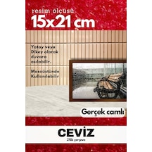 Gerçek Camlı 21lik Düz 15 X 21 Kahverengi Fotoğraf Resim Çerçevesi Ayaklı Arkalık Veya Duvara Asma